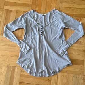 Women's Taupe waffle Long Sleeve Top